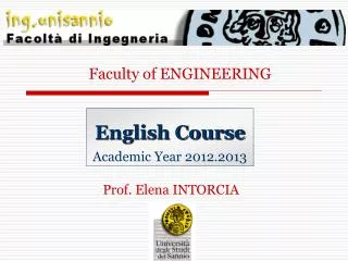 English Course Academic Year 2012.2013