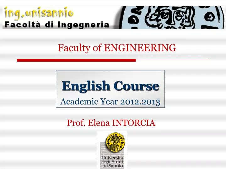 english course academic year 2012 2013