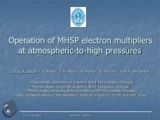 Operation of MHSP electron multipliers at atmospheric-to-high pressures