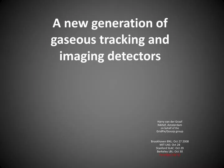 a new generation of gaseous tracking and imaging detectors