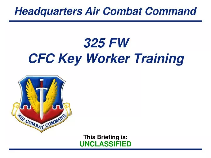 325 fw cfc key worker training
