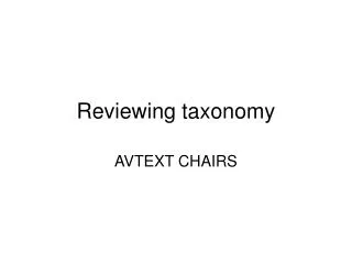 Reviewing taxonomy