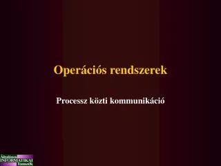oper ci s rendszerek