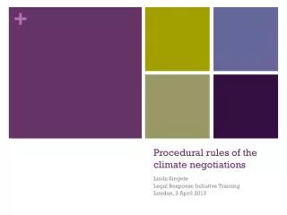 Procedural rules of the climate negotiations