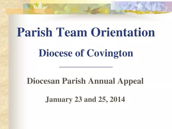 parish team orientation diocese of covington