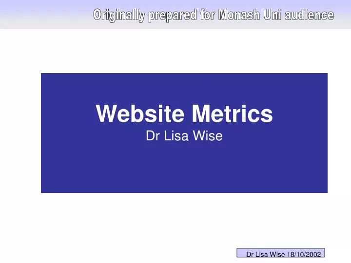 website metrics dr lisa wise