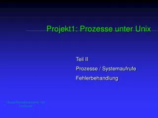 projekt1 prozesse unter unix