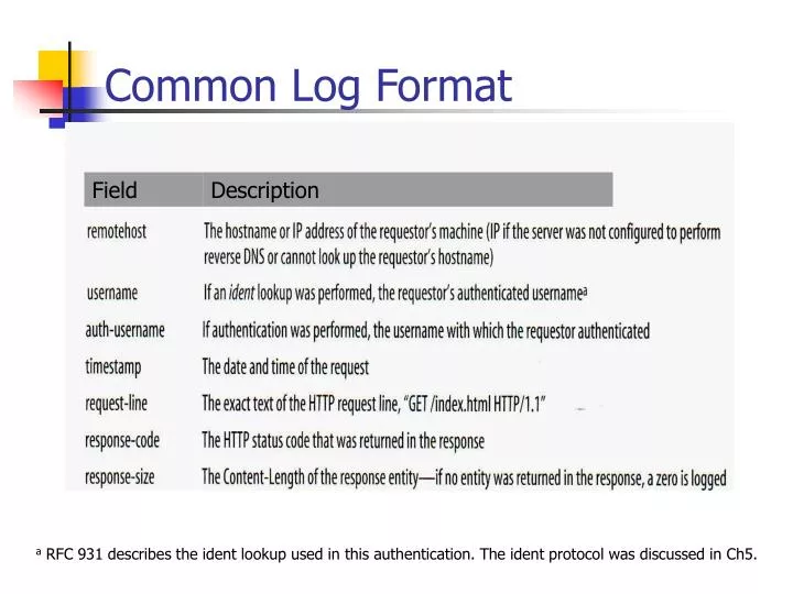 common log format