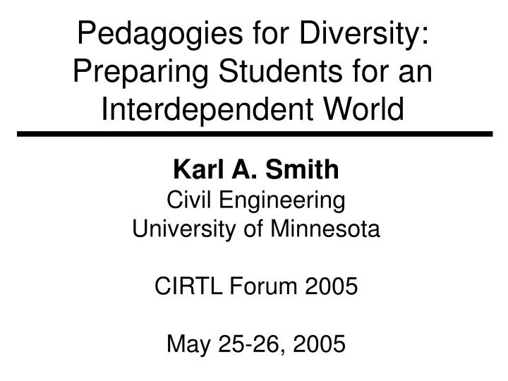 pedagogies for diversity preparing students for an interdependent world