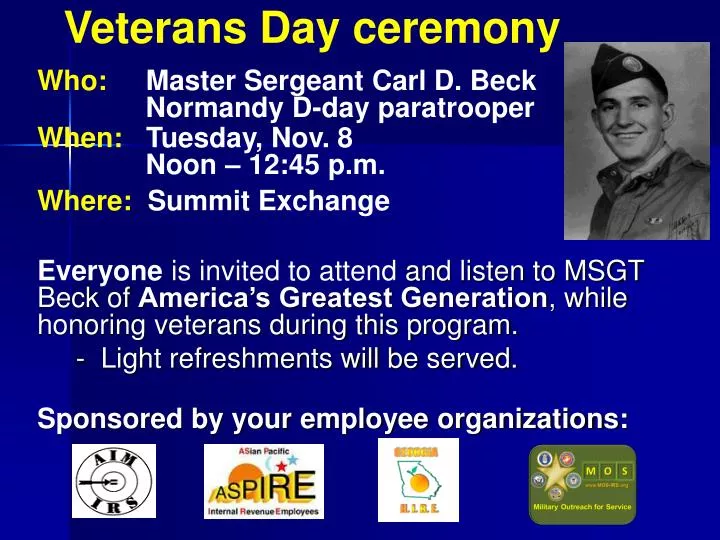 veterans day ceremony