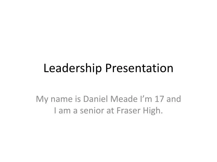 leadership presentation