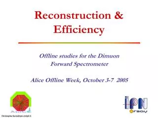 Reconstruction &amp; Efficiency