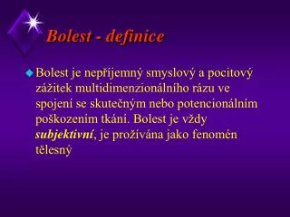 bolest definice