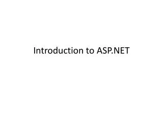 introduction to asp net