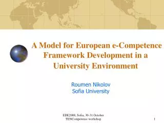 A Model for European e-Competence Framework Development in a University Environment