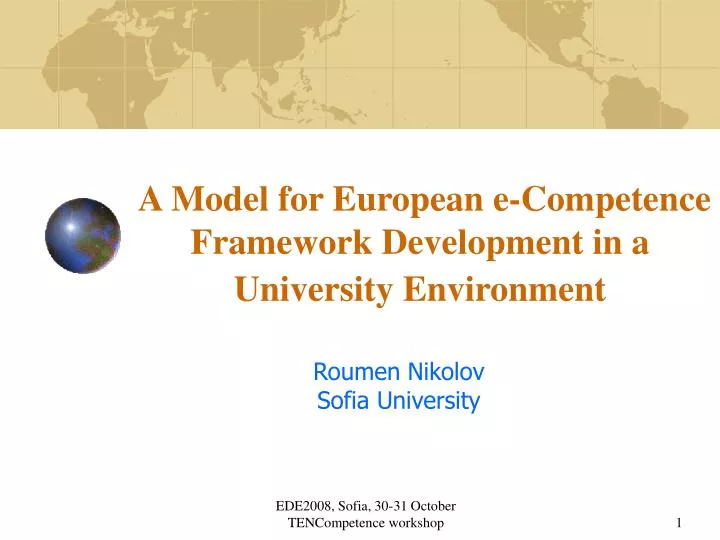 a model for european e competence framework development in a university environment
