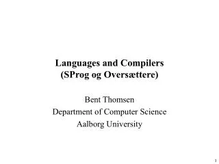 languages and compilers sprog og overs ttere