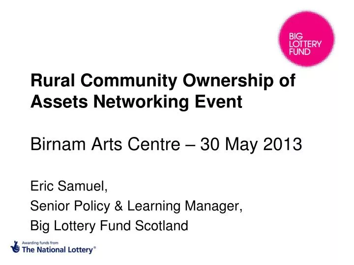 rural community ownership of assets networking event birnam arts centre 30 may 2013