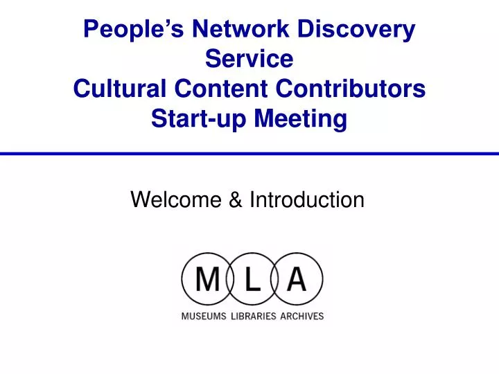 people s network discovery service cultural content contributors start up meeting