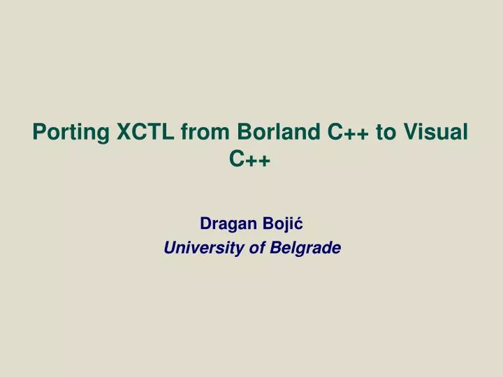 porting xctl from borland c to visual c