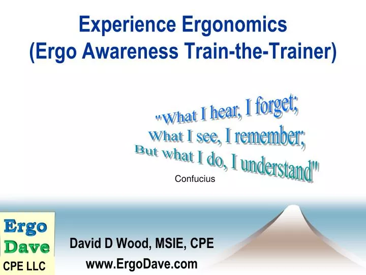 experience ergonomics ergo awareness train the trainer