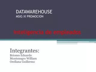 datawarehouse msig xi promocion