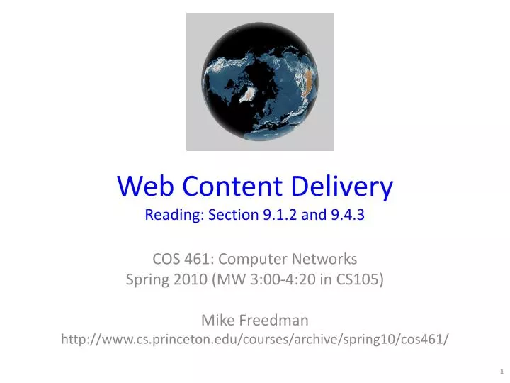 web content delivery reading section 9 1 2 and 9 4 3
