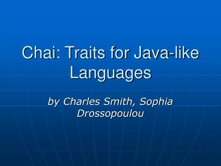 chai traits for java like languages