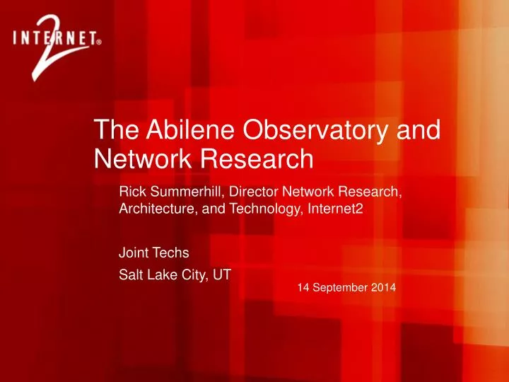 the abilene observatory and network research