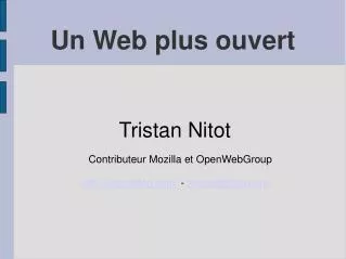 un web plus ouvert
