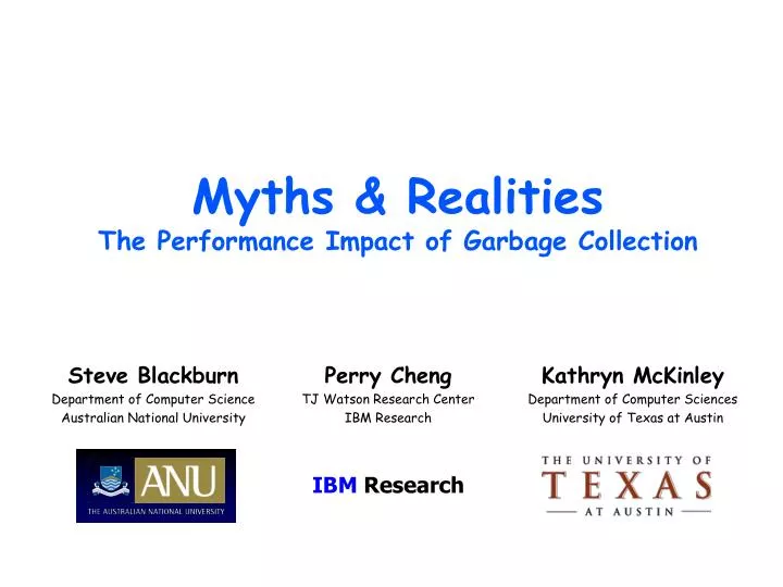 myths realities the performance impact of garbage collection