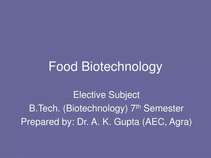 food biotechnology