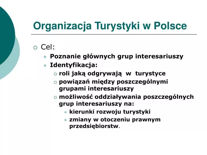 organizacja turystyki w polsce