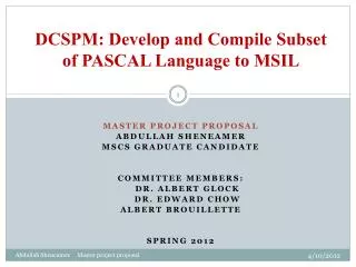 DCSPM : Develop and Compile Subset of PASCAL Language to MSIL