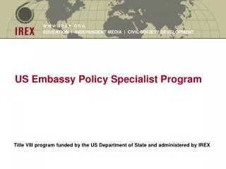 US Embassy Policy Specialist Program