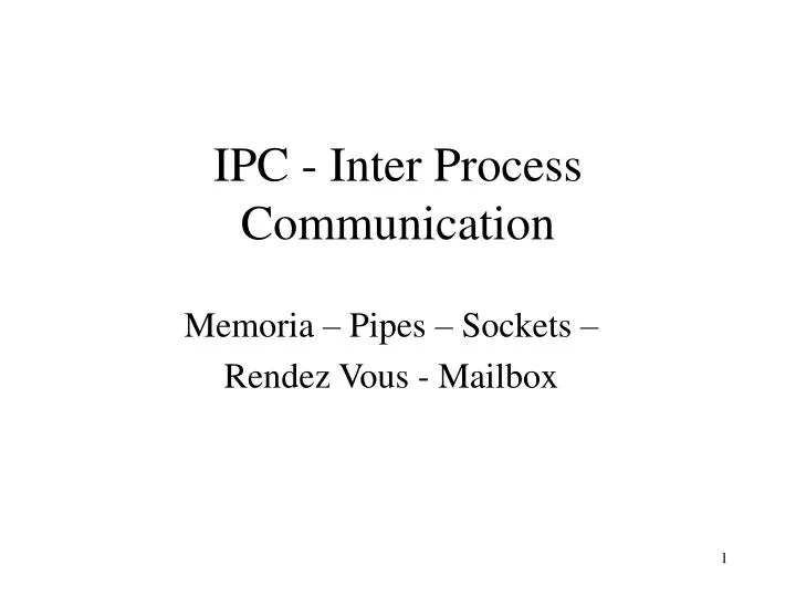 ipc inter process communication