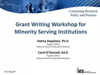 Grant Writing Workshop for Minority Serving Institutions