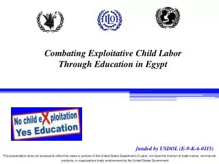 Combating Exploitative Child Labor Through Education in Egypt