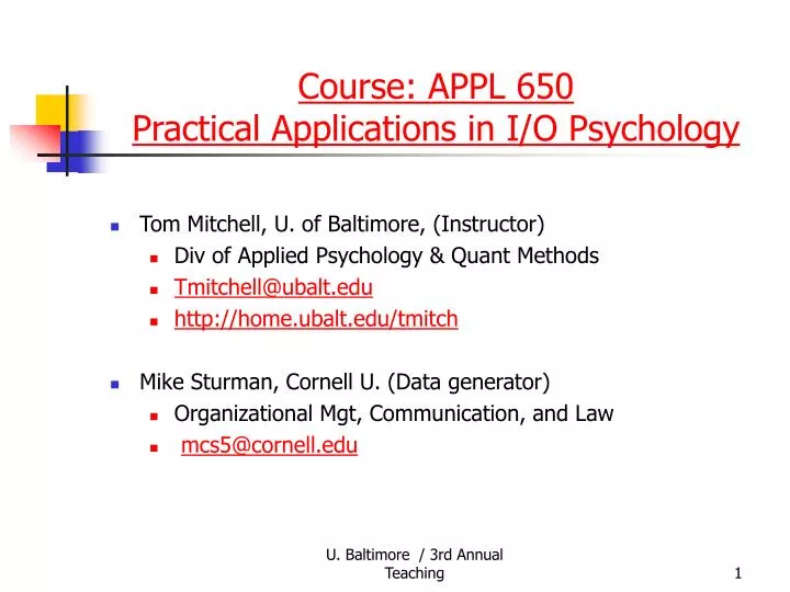 course appl 650 practical applications in i o psychology