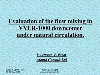 Evaluation of the flow mixing in VVER-1000 downcomer under natural circulation.