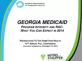 Georgia Medicaid Program Integrity and RAC: What You Can Expect in 2014