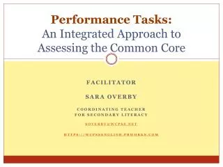 Performance Tasks: An Integrated Approach to Assessing the Common Core