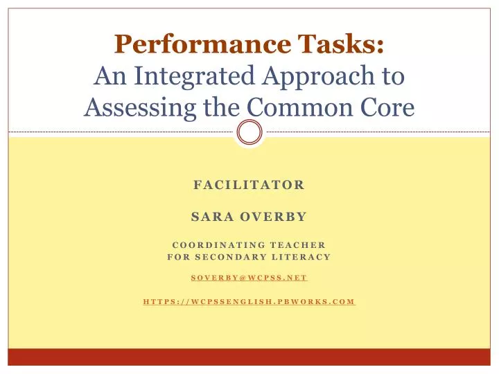 performance tasks an integrated approach to assessing the common core