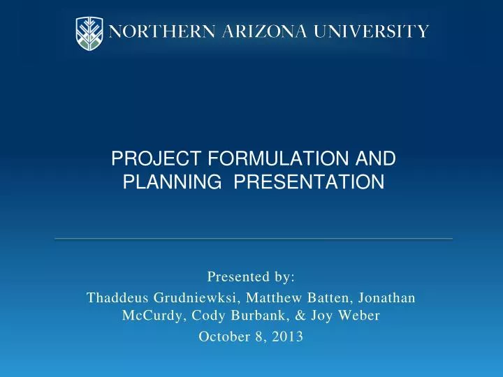 project formulation and planning presentation