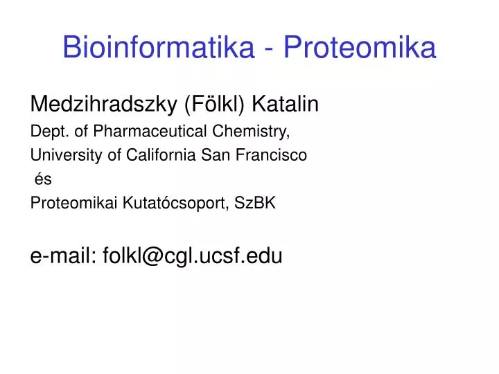 bioinformatika proteomika