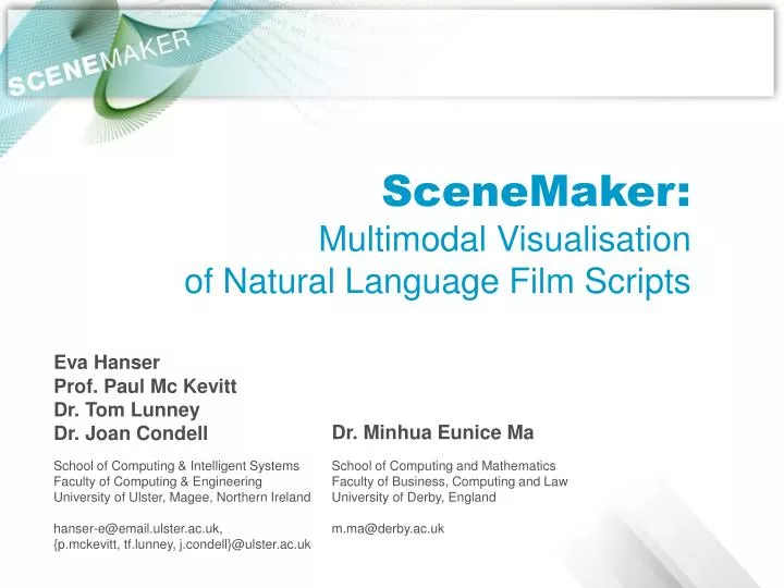 scenemaker multimodal visualisation of natural language film scripts