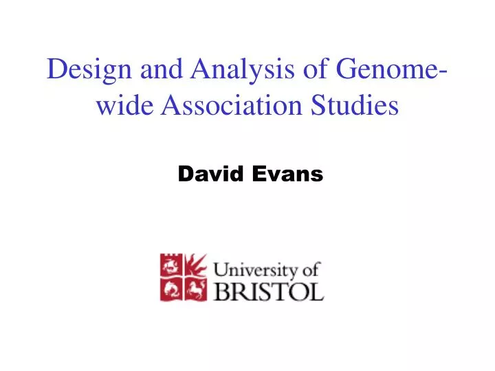 design and analysis of genome wide association studies