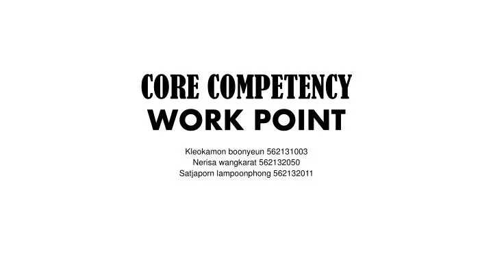 core competency work point