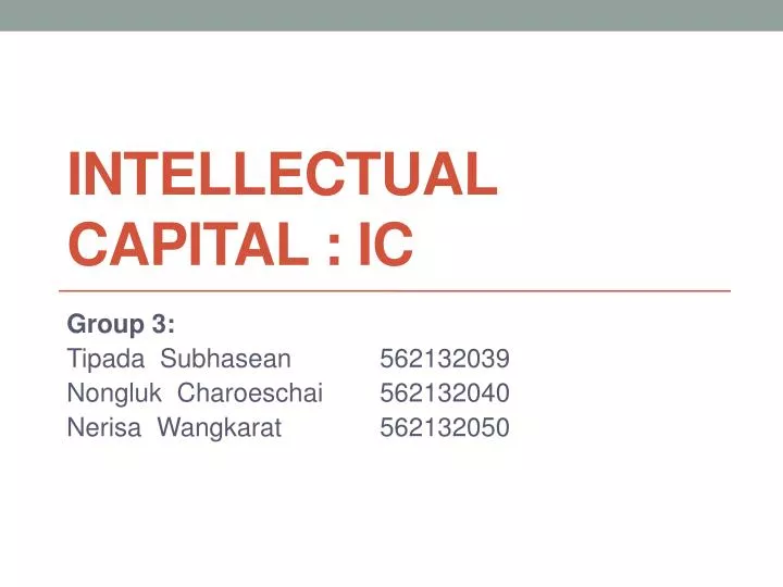 intellectual capital ic