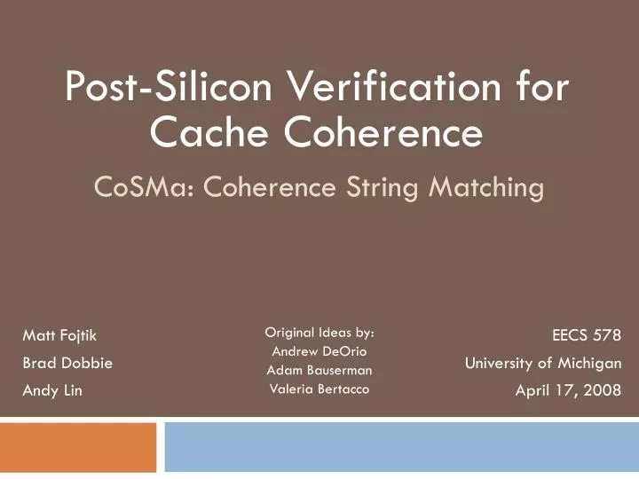 cosma coherence string matching